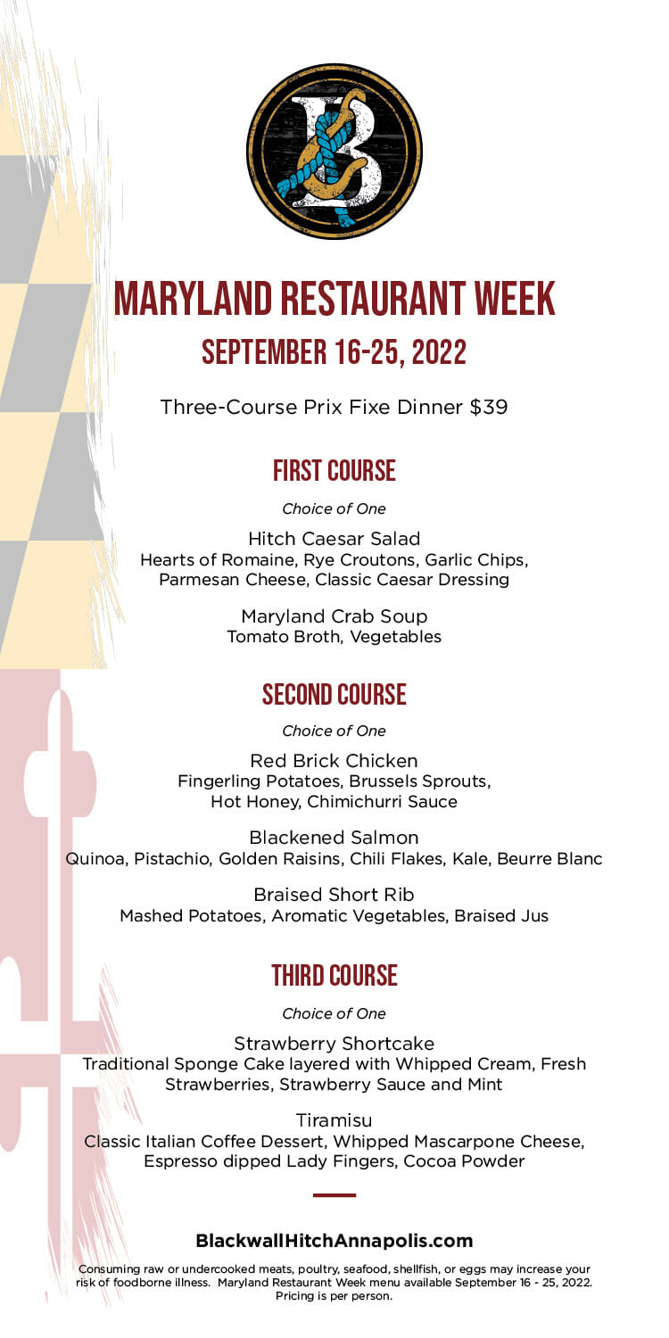 Restaurant Week Blackwall Hitch Annapolis